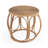 24" Natural Rattan Round Drum End Table
