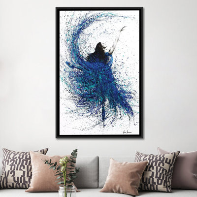 «Teal Wave Dance» par Ashvin Harrison, reproduction d'art graphique sur toile