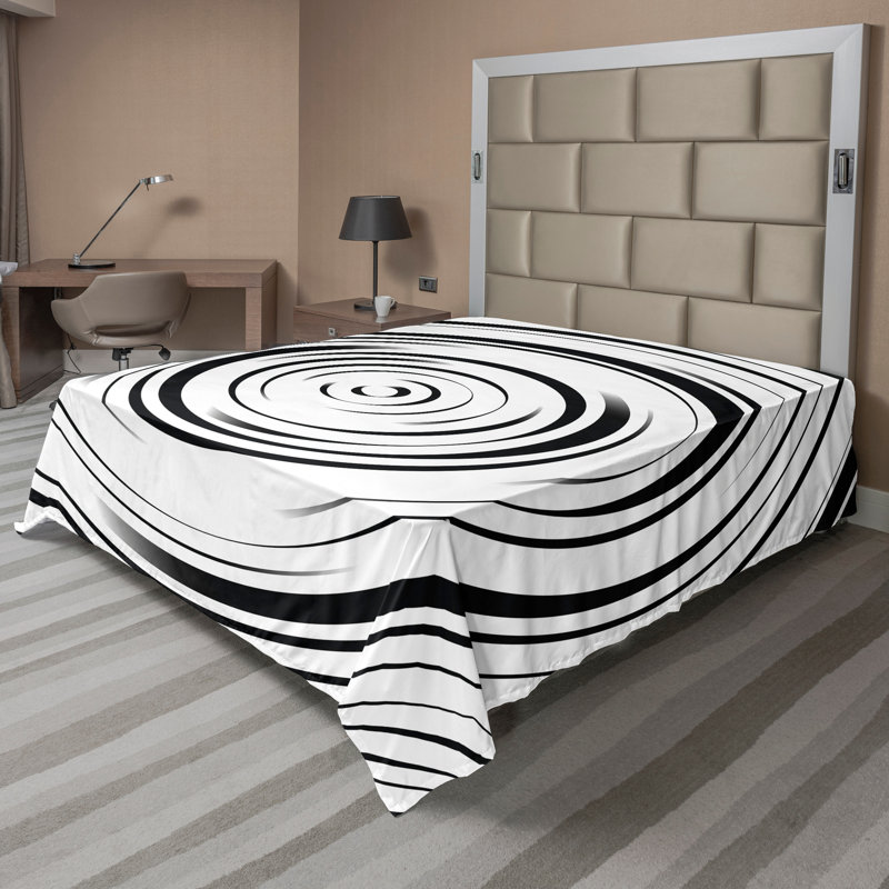 Ambesonne Marble Print Top Flat Sheet Marble Grunge Stone King Beige Brown, Drap plat de taille très grand