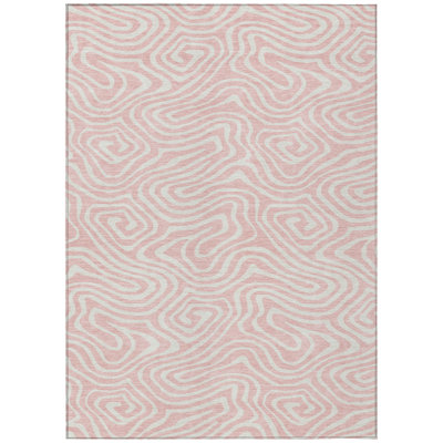 Evalora Pink Washable Indoor-Outdoor Rug - 