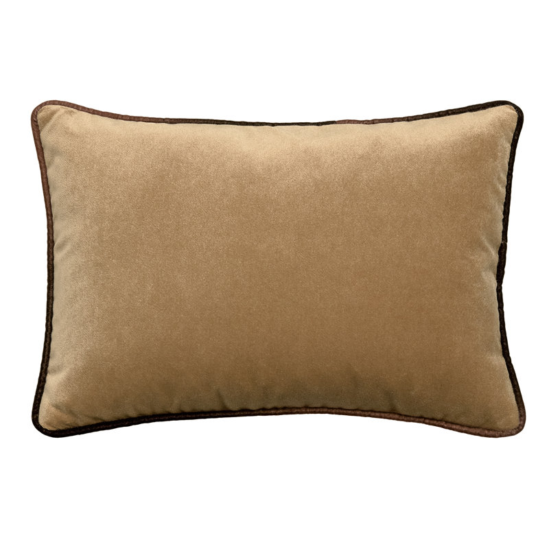 Velvet Pillow Cover & Insert, Sable, Rectangle 14"H x 20"W