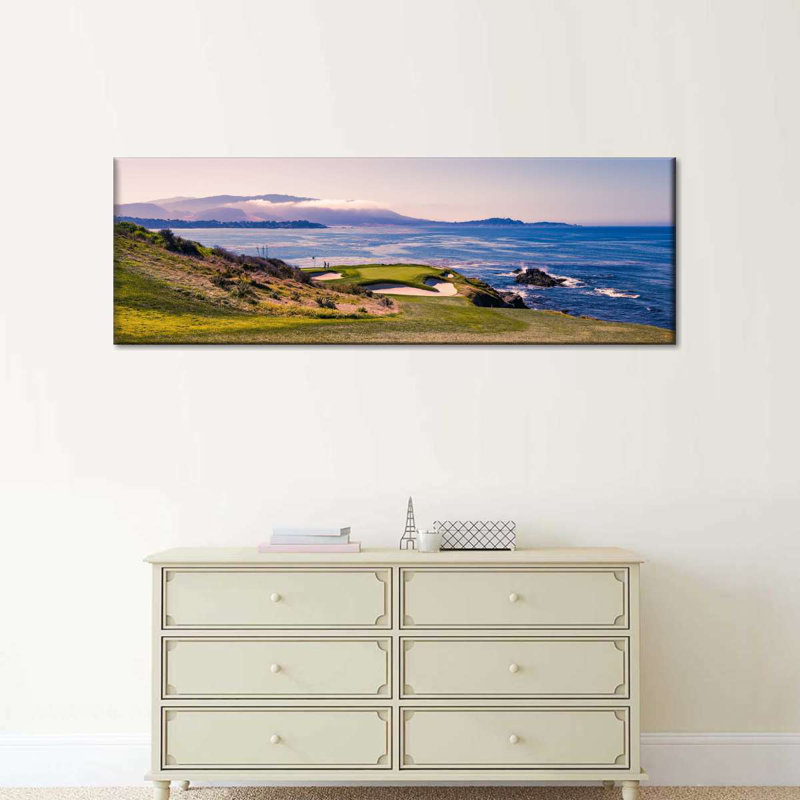 Plage de galets sur toile, H 8 po x l 24 po x P 1 po