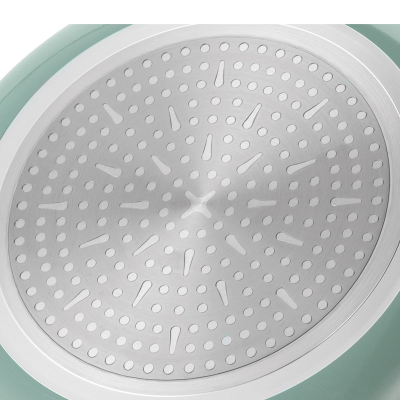 Green Aluminum Non-stick Casserole with Glass Lid