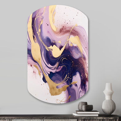 Chatham - Fractals Irregular Shape Metal Wall Decor, Purple Asymmetrical Metal Art Print