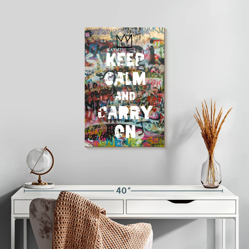 Tergel Keep Calm And Carry On, H 24 po x l 16 po