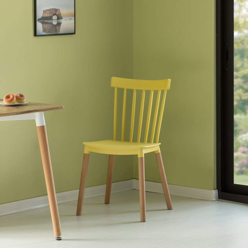 Barvick 18'' H Beech Side Chair, Yellow