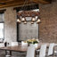 Massimo 31.5 Inch Vintage 8 - Light Dimmable Wagon Wheel Chandelier