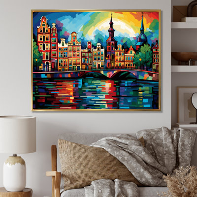 City Amsterdam Popart II On Canvas Print