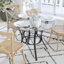 Hardrick 42'' Round Glass Dining Table with Crescent Style Metal Frame-28473369-28473371