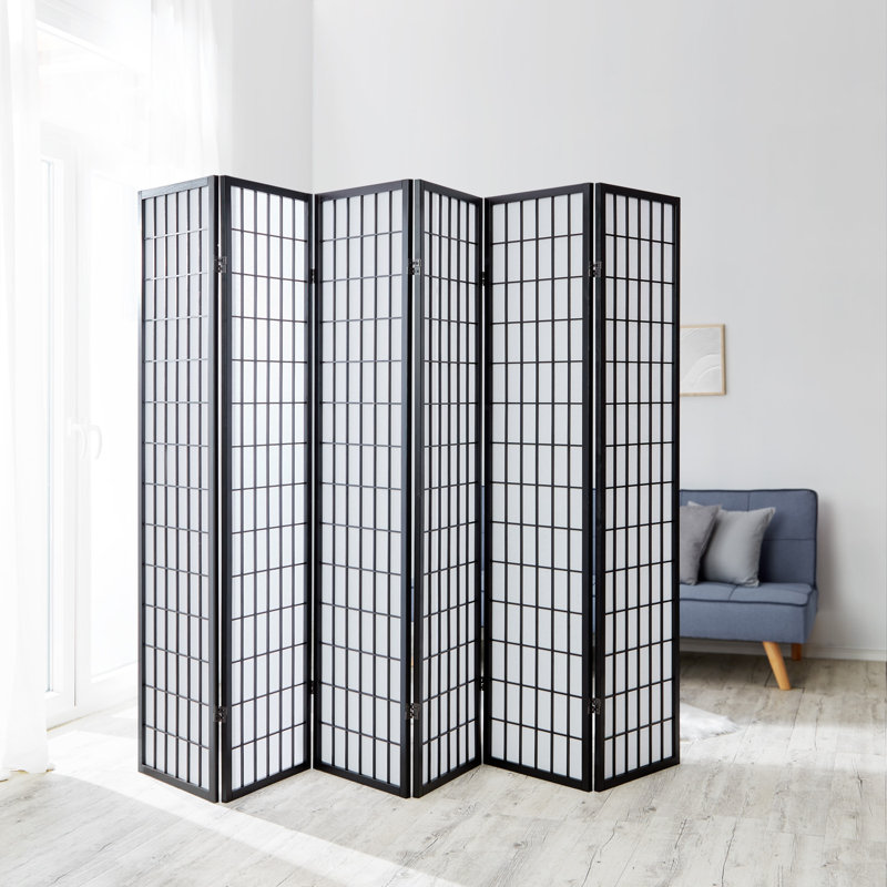 Room Divider Seward Room Divider Shoji Room Divider Wood, 6 panels