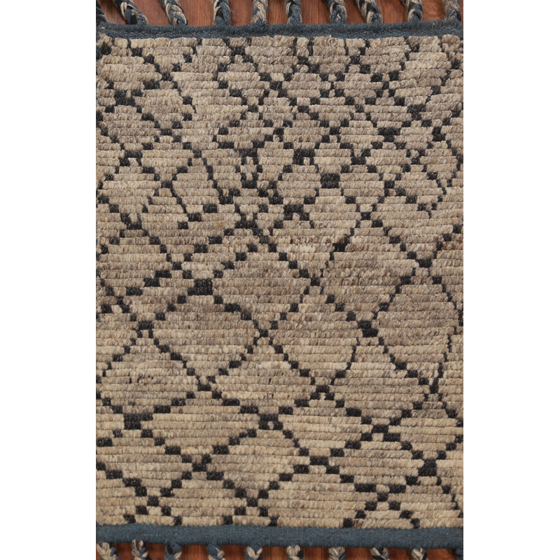 Striped Brown Moroccan Oriental Rug 2x3
