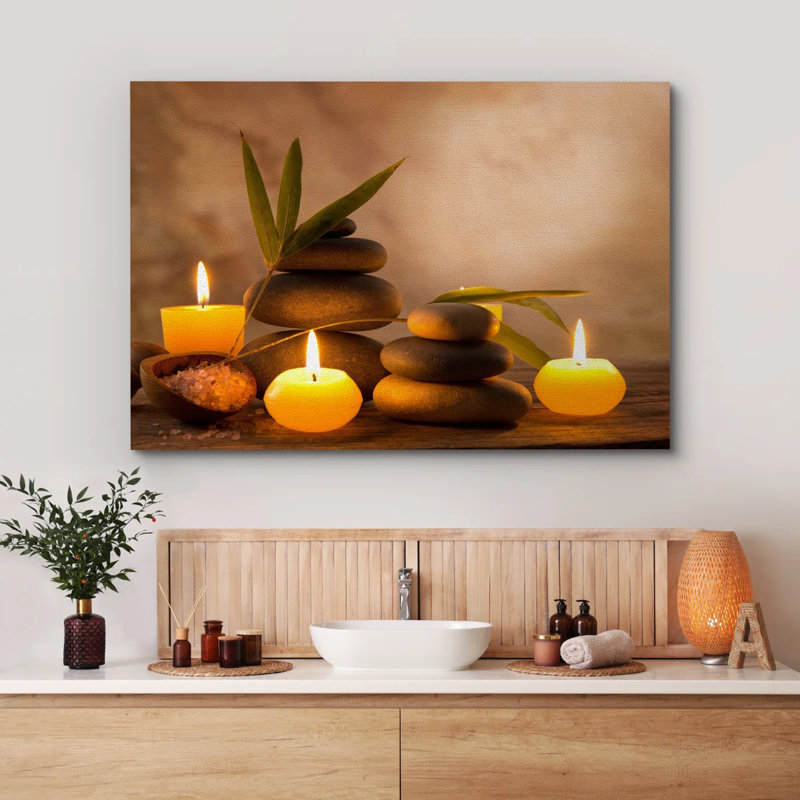 «Zen Stones Relax and Calm Massage Laundry Room Bathroom Decor Large Canvas Wall Art Art Print», H 24 po x l 36 po
