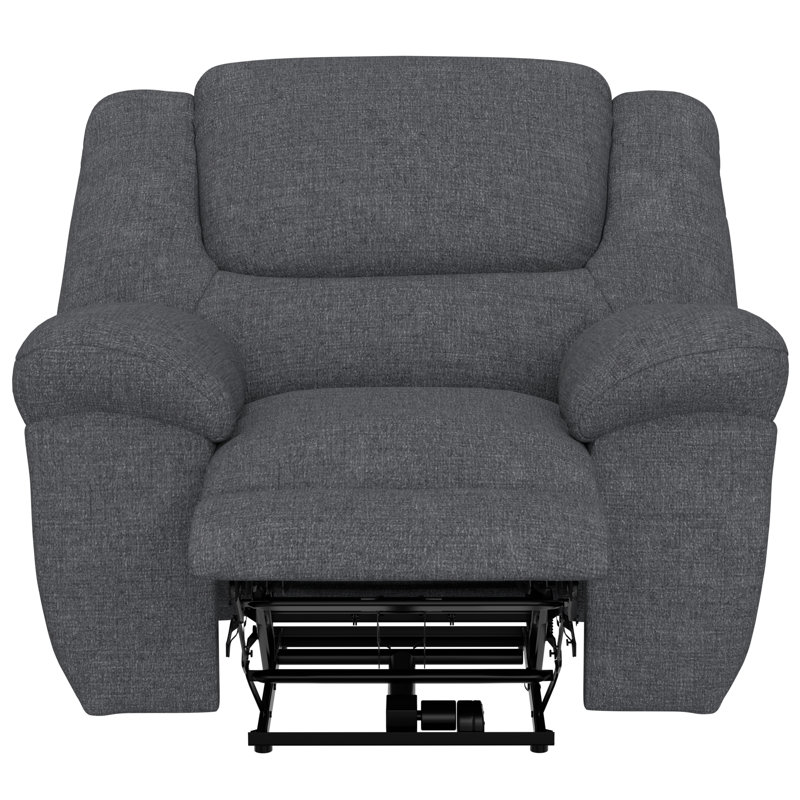 Veria Swivel Glider Recliner, Blue/Gray, Power 