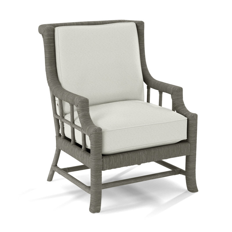 Lafayette Upholstered Armchair, Greystone, Cobalt Blue Stripe; 0204-64