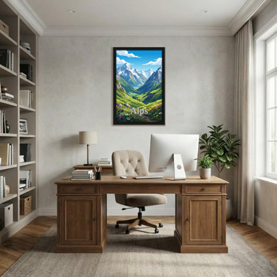 Scenic & Cityscapes Alps Mountain Valley Landscape Europe Nature Art Print