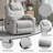 Up To 350 LBS Polyester Power Lift Recliner Chair, Heavy Duty Motion Mechanism With 8-Point Vibration Massage And Lumbar Heating, USB And Type-C Ports, Stainless Steel Cup Holders-1836165832