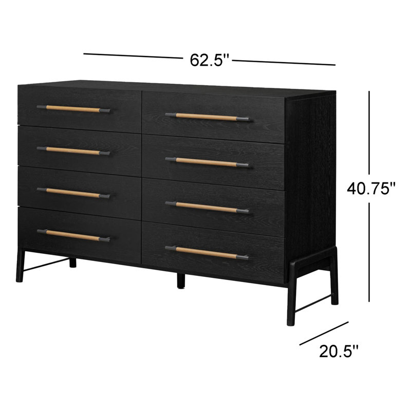 Rosedale 8 - Drawer Dresser, Ebony Oak