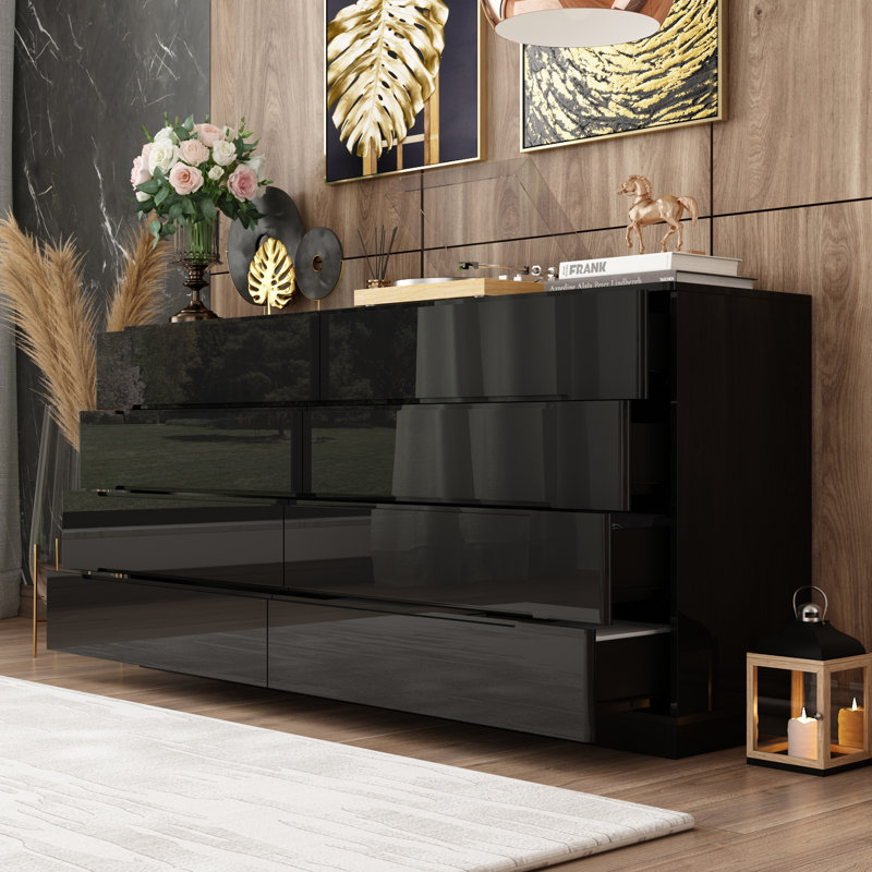 Brohdy 63'' W 8 - Drawer Dresser, Black