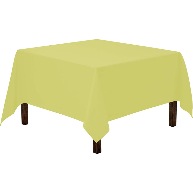 Amilliana Square No Pattern Polyester Tablecloth, 70" Square, Yellow