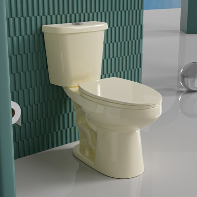 17" ADA Height Elongated Two Piece Tall Toilet for Seniors, 1.1/1.6 GPF Tornado Dual Flush, MAP 1000g, Bone