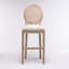 Ensemble de 2 tabourets de bar en bois avec dossier rembourré French Country