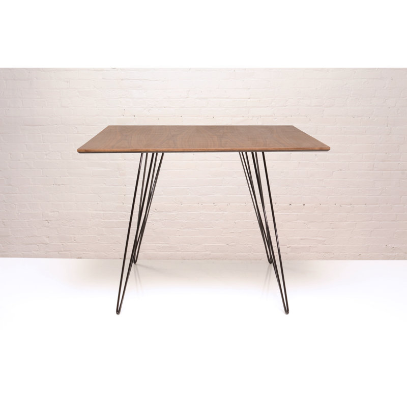 Table de salle à manger Williams, Noir, H 30 po x L 40 po x l 40 po, Noyer