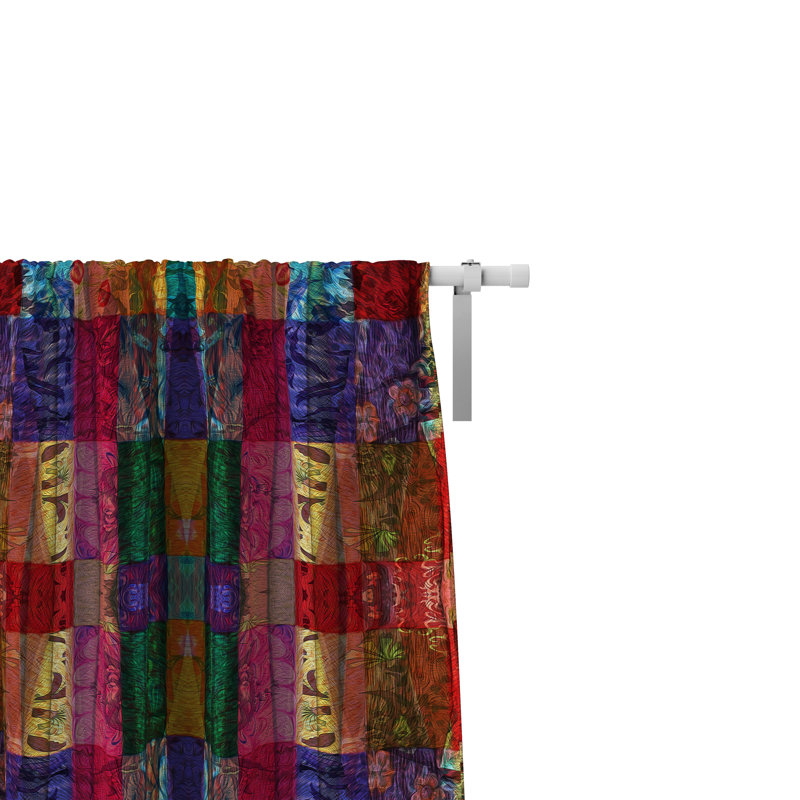 Panneaux de rideaux semi-transparents Patchwork (DSQ est réglé à 2), l 56 po x L 78 po