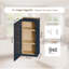 Armoire murale 18 po en bois massif bleu marine avec 2 tablettes réglables prêtes à assembler pour la cuisine, la salle de bain, la buanderie et le garage-129374225