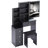 29.2" Small Space Left Bedside Cabinet Vanity Table + Cushioned Stool, Extra Large Right Sliding Mirror, Multi Layer High Capacity Storage, Practical Fashionable Dresser, Suitable For Small Space-707941816