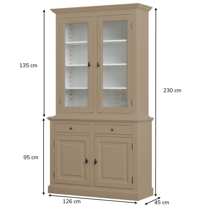 Ava-Kate Display Cabinet, Grey Beige