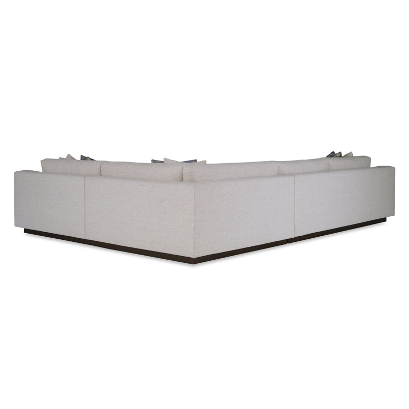 Barrett Upholstered L-Shaped Sectional Right Hand Facing, Elise Linen Polyester Blend, American Walnut