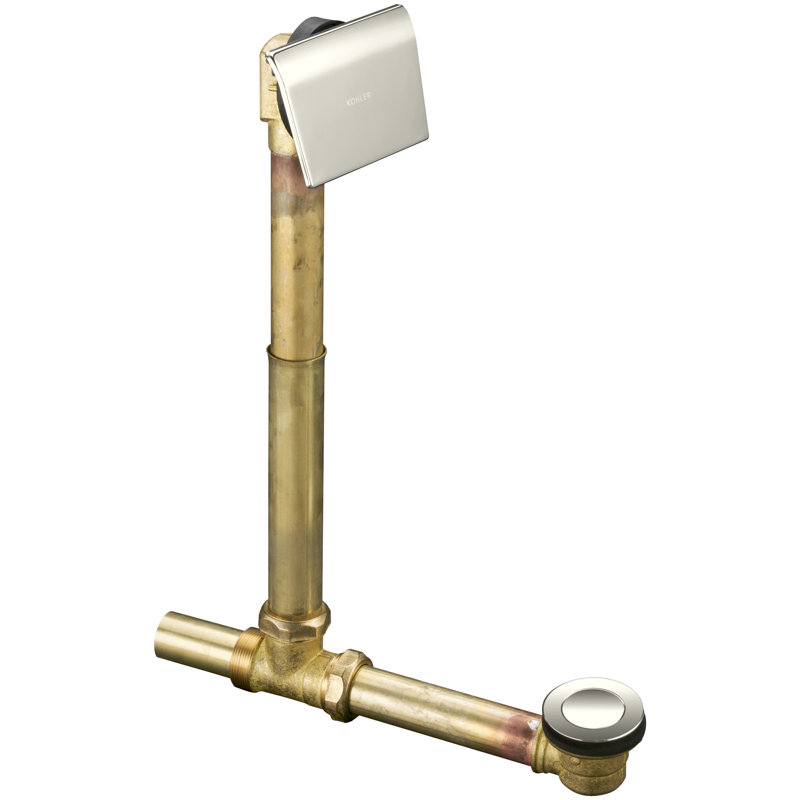 Clearflo Leg Tub Drain with Overflow, Vibrant Polished Nickel
