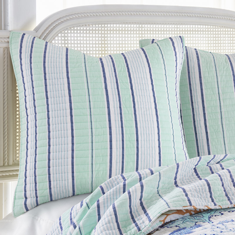 Deep Sea Multicolor Cotton Euro Sham Set of 2