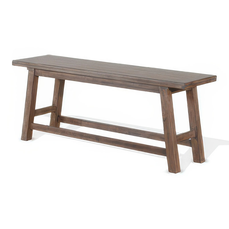 Banc à hauteur de comptoir Yael, acajou brun clair, bois de Mindi, 60 po