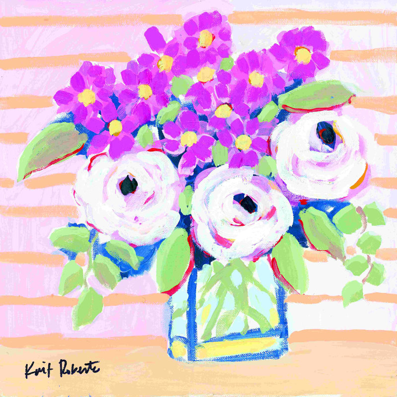 Market Bouquet - peinture sur toile tendue, H 12 po x l 12 po