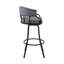Tabouret de bar pivotant 26 po gris ardoise et métal noir-2015117705-2015117707