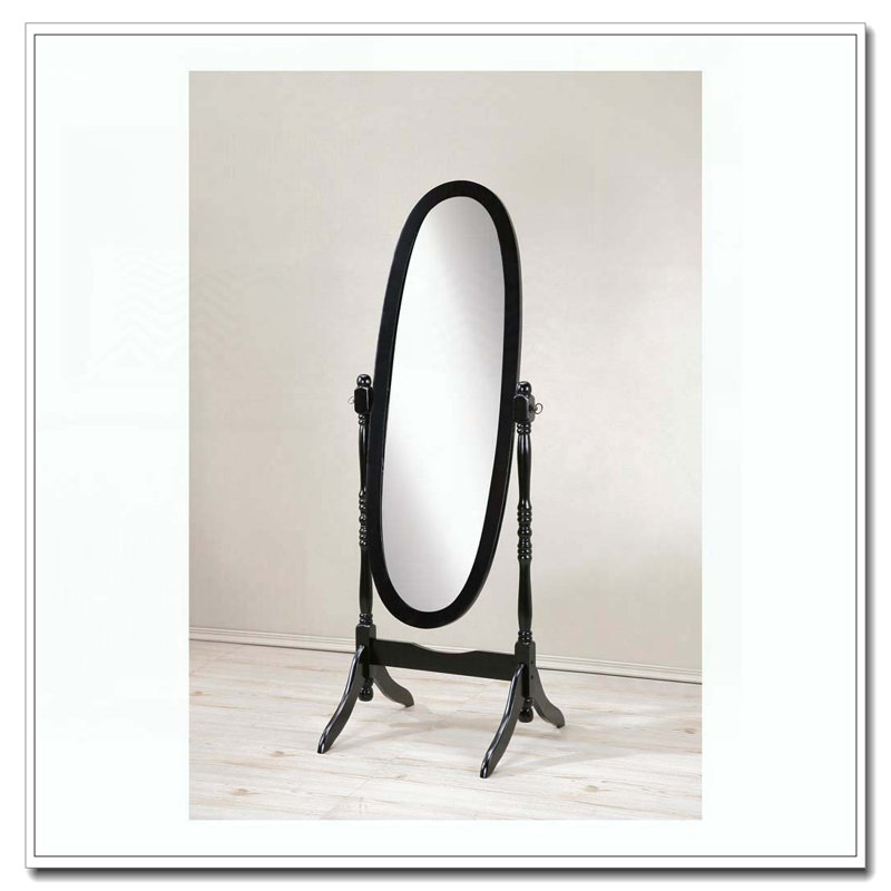 Miroir de plancher en bois, Noir