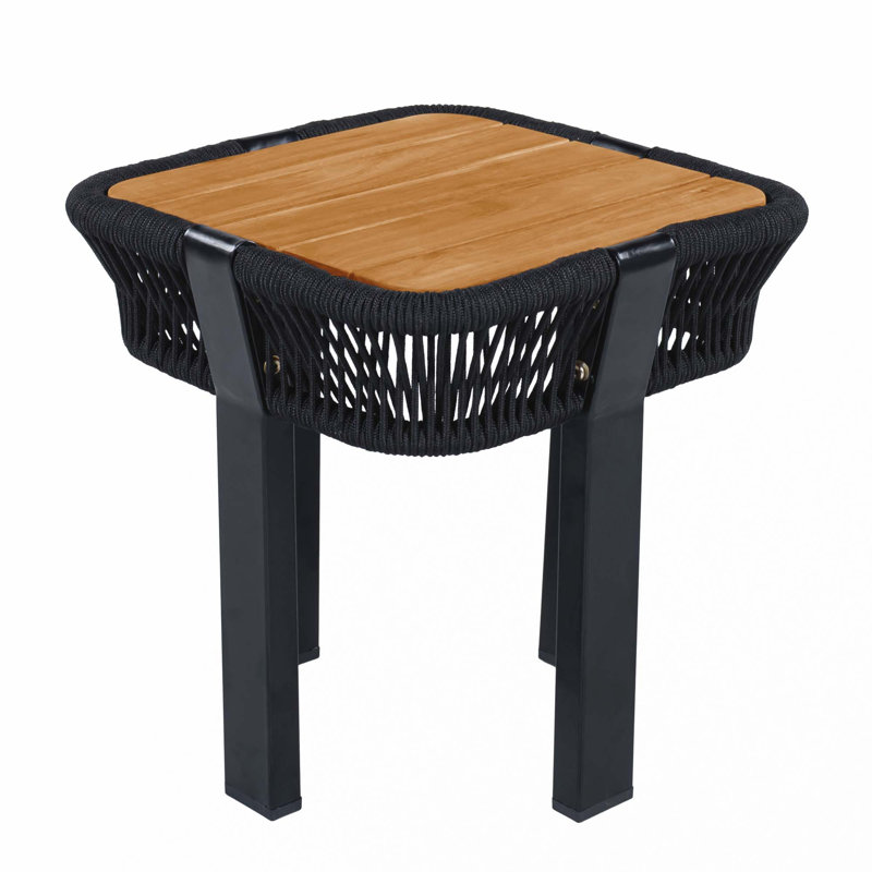 Table de bout d'extérieur pour patio, Teak / Black