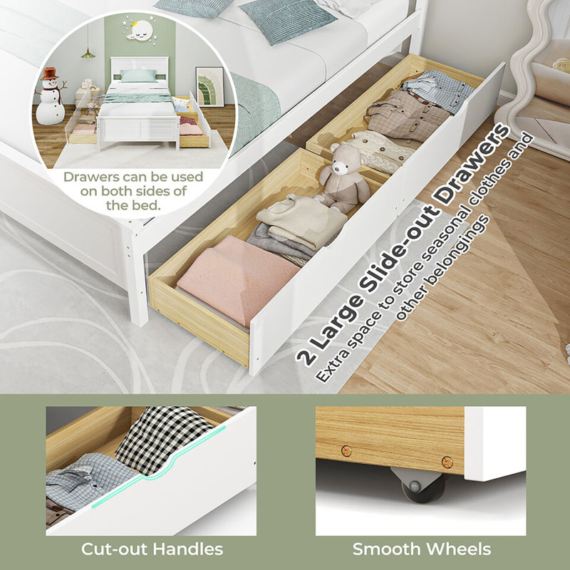 Raidah Bed, Twin, White