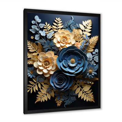 «Feena Blue Ferns Indigo Tranquility Papercut I», reproduction sur toile