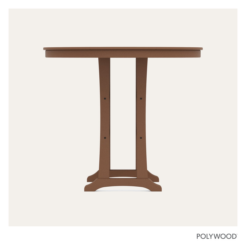Table de bar Nautical Trestle, l 48 po x L 48 po x H 42 po, Teck