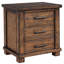 Table de chevet rustique en pin récupéré à trois tiroirs-1355904075