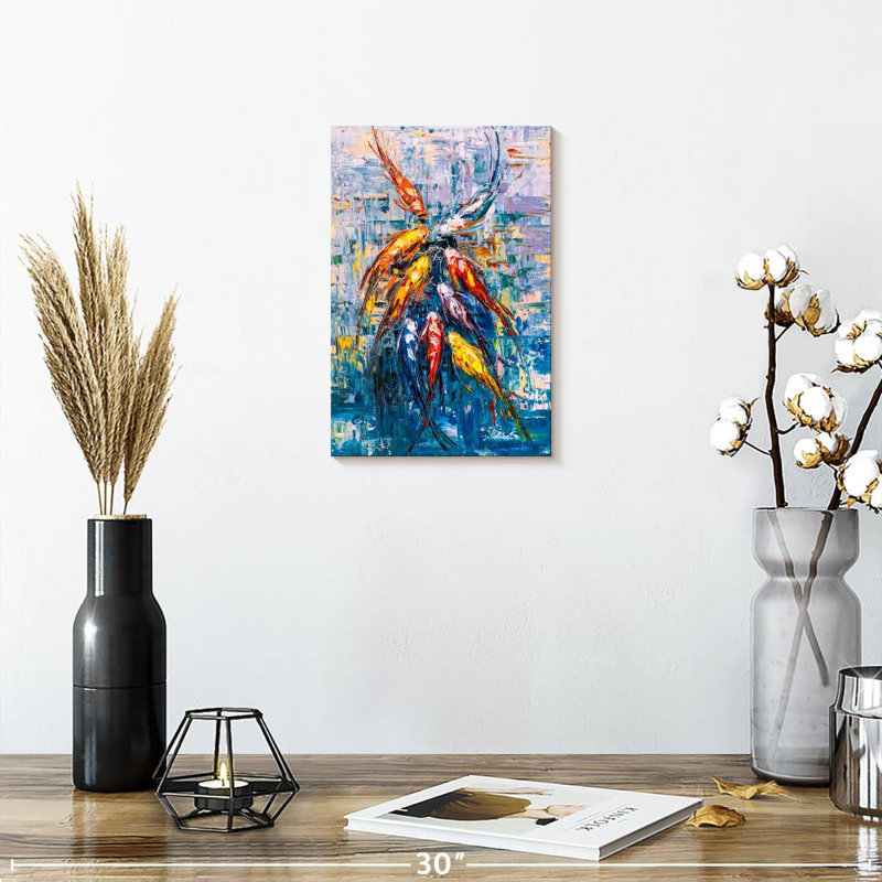 Brampt Abstract Koi Fish, 12" H x 8" W