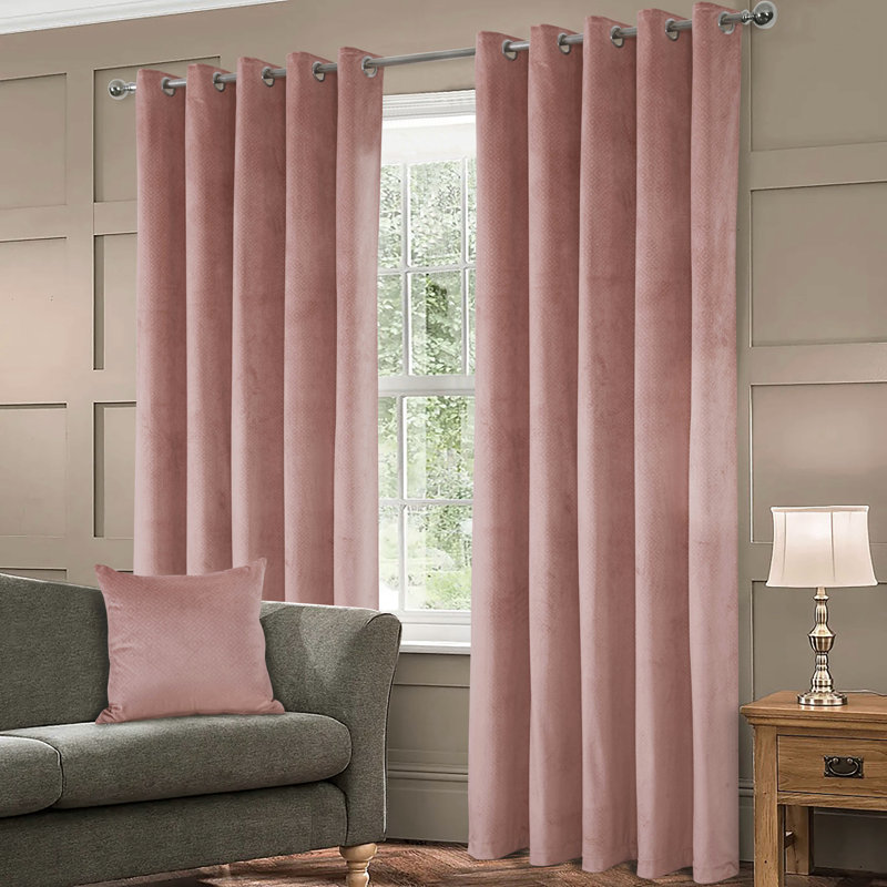 Ahzariah Room Darkening Curtain Pair, 165 x 229cm, Blush