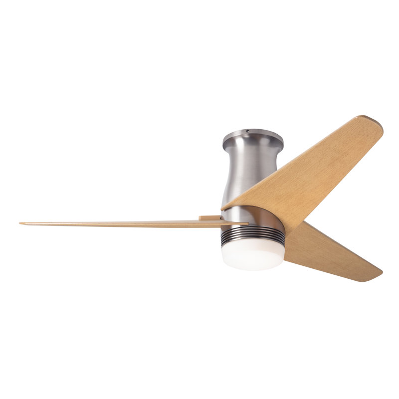 Velo 48'' Ceiling Fan with LED Lights, Bright Nickel, Maple, Handheld Remote Control