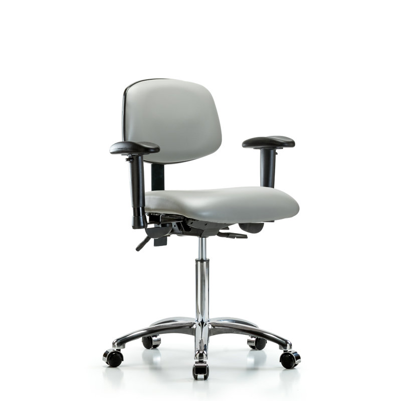Shaylee Vinyl Task Chair, Casters, Dove, Not Included