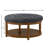 Round Upholstered Tufted Linen Ottoman Coffee Table-200077557-200077558