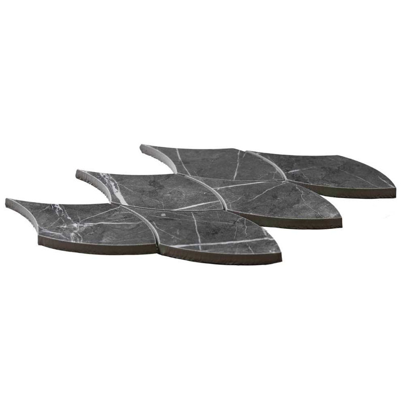 Stately Duchess 8" x 12" Porcelain Novelty Marble Look Wall & Floor Tile, Gray