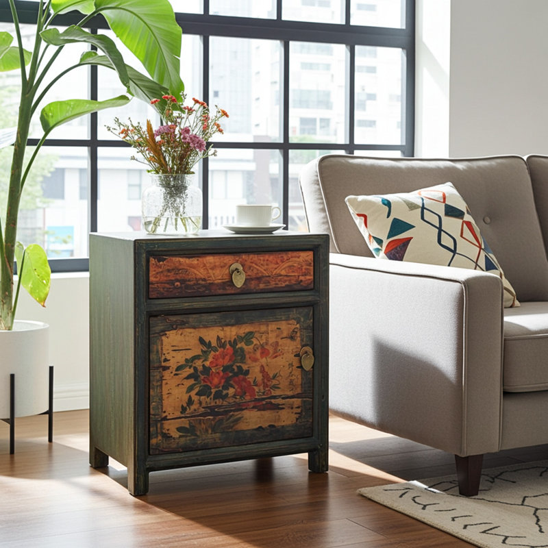 Aherin Solid Wood Bedside Table