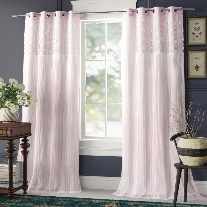 Room Darkening Curtain Pair, New Pink, 52"W x 84"L
